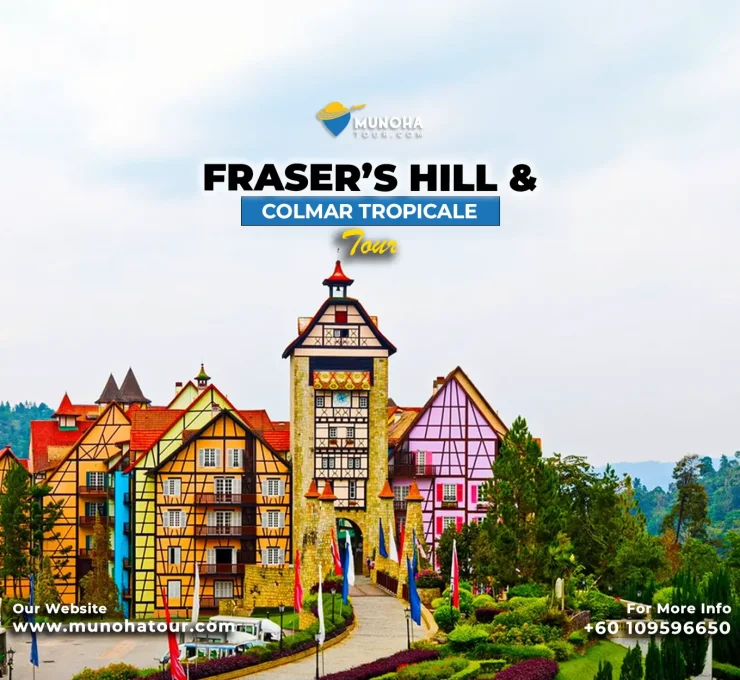 Tourists enjoying the lush greenery and colonial charm of Fraser's Hill, with scenic views and nature trails during Fraser's Hill and Colmar Tropicale tour