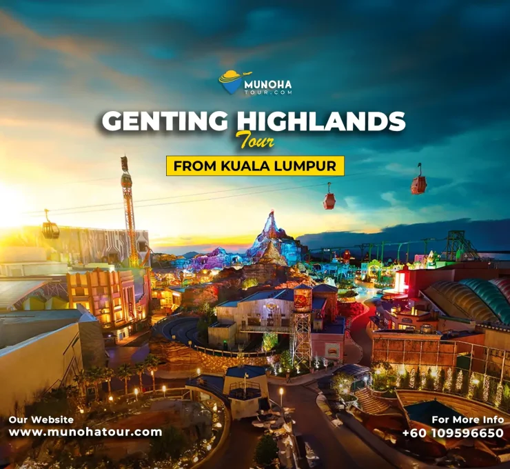 Visitors enjoying the scenic cable car ride in our Genting Highlands tour from Kuala Lumpur, with stunning mountain views and lush greenery.